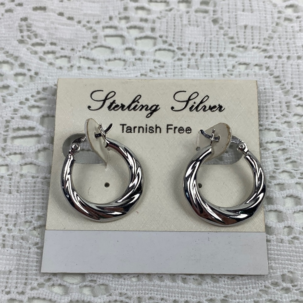 Sterling Silver Hoop Earrings Tarnish Free New NWT